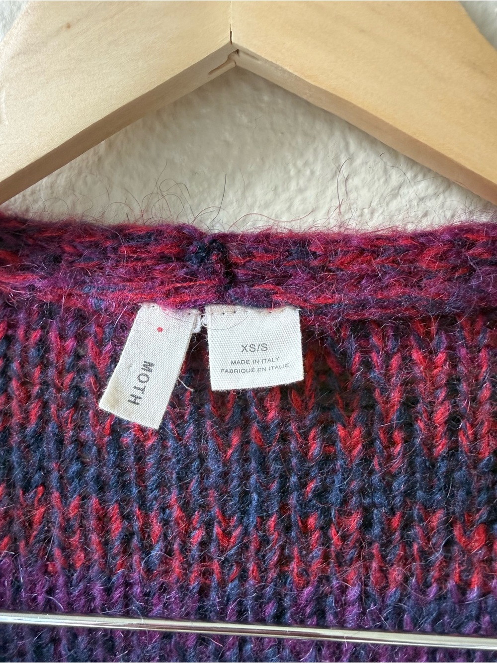 Moth Striped Open-Front Sleeveless Vest in Red and Navy - Picture 5 of 9